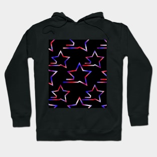 Fast Stars Red White Blue on Black Repeat 5748 Hoodie